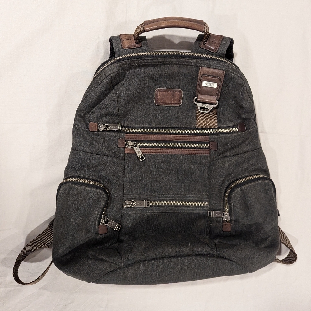 TUMI ALPHA Brief Pack Backpack FXT Ballistic Nylon Leather Grey